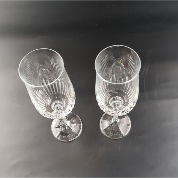 2 Champagne Flutes 8” Tall 1.75” Mouth & 2.5” Base VTG Toasting Celebration - Picture 5 of 9